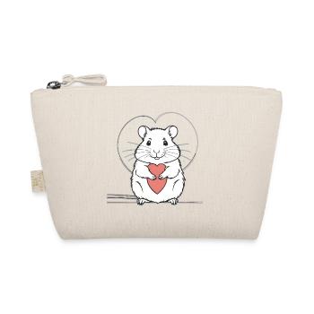 Heart Hamster Love Design - Organic Pouch - nature - Front