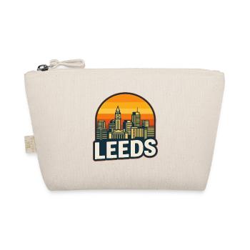 Vintage Leeds Skyline Retro Sunset Design - Organic Pouch - nature - Front