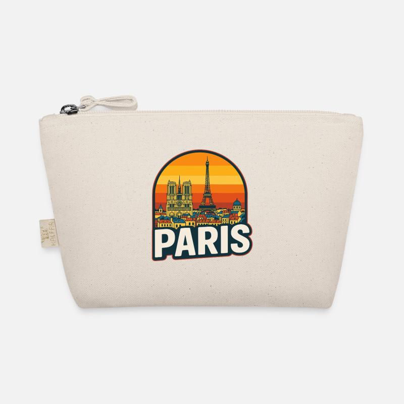 Paris Skyline Retro Sunset Eiffel Tower Art Organic Pouch