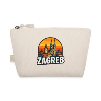 Zagreb City Retro Sunset Skyline Vintage Art - Organic Pouch - nature - Front