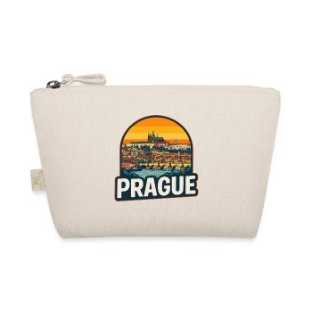 Prager Skyline Retro Sonnenuntergang Vintage-Design - Bio-Täschchen - Natur - Vorne