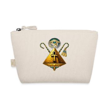 Ankh Pyramid and Golden Eye of Horus - Organic Pouch - nature - Front
