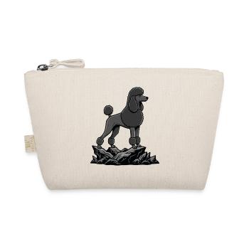 Black Poodle Dog on Rock Elegant Portrait - Organic Pouch - nature - Front