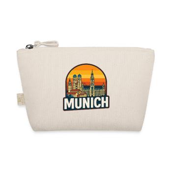 Munich Germany Retro Sunset Skyline Art - Organic Pouch - nature - Front