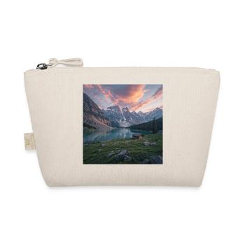 Alpine refuge at the mountain lake - Organic Pouch - nature - Front