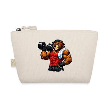 Power bear in the fitness gym - Organic Pouch - nature - Front