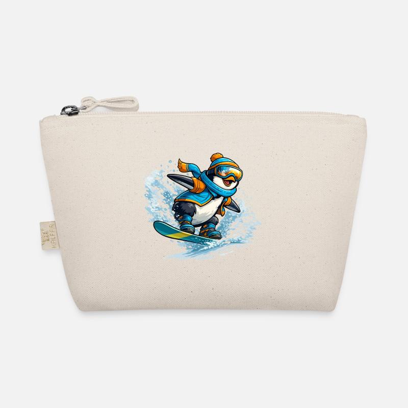 Penguin Snowboard Blue-Orange Organic Pouch
