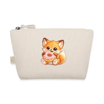 Little fox with donut - Organic Pouch - nature - Front