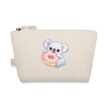 Cuddly koala with donut - Organic Pouch - nature - Front