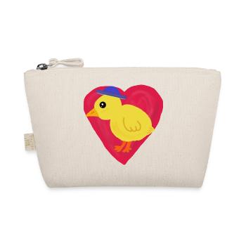 Chick in heart motif child Easter children - Organic Pouch - nature - Front
