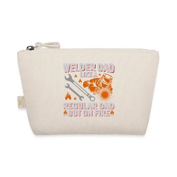 Sweat Father Fire Motif Welder Father's Day - Organic Pouch - nature - Front