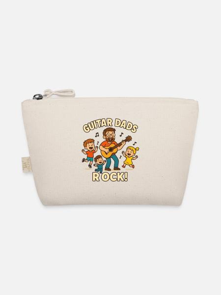 Guitar Dads Rock! Lustiges Gitarren Papa Shirt - Bio-Täschchen - Natur - Vorne