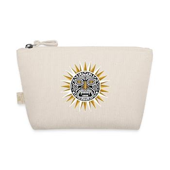 Sun Maya Inca Gold and White Totem Deity - Organic Pouch - nature - Front