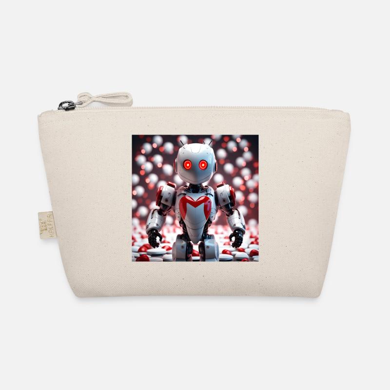 Heart robot with glowing eyes Organic Pouch