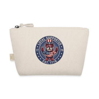 Patriotische USA Bulldogge Loyal Supporter 1776 - Bio-Täschchen - Natur - Vorne