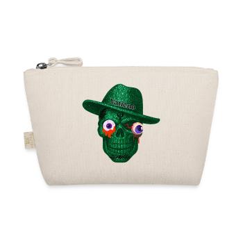 Skull with eye popping out t-shirt design. - Organic Pouch - nature - Front