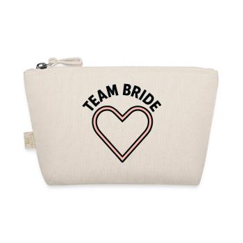 Team Bride Heart Pink Bachelorette Party Wedding - Organic Pouch - nature - Front
