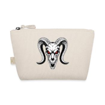 Crâne de Bélier Démoniaque Cornes Yeux Rouges - Trousse biologique - nature - Devant