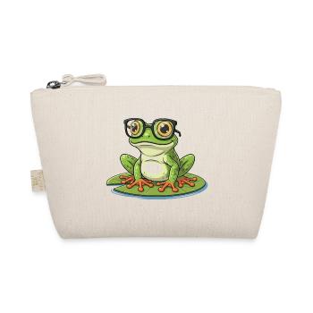 Smart Frog - Funny Design with Lunett - Organic Pouch - nature - Front