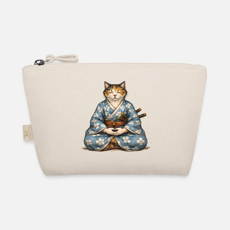 Zen-Samurai-Katzen-Meditationskimono Bio-Täschchen