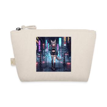 Neon City Cat Girl - Organic Pouch - nature - Front