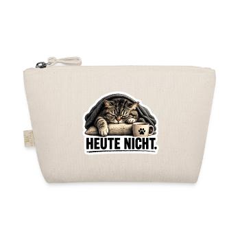Heute nicht – Müde Katze lustiger Spruch - Bio-Täschchen - Natur - Vorne