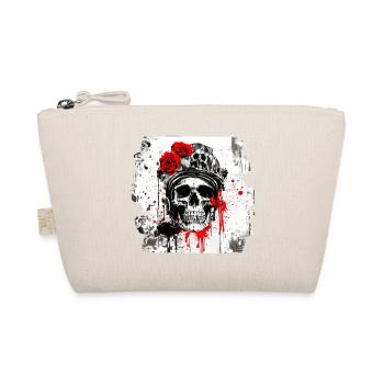 Rose Skull with Headphones - Organic Pouch - nature - Front