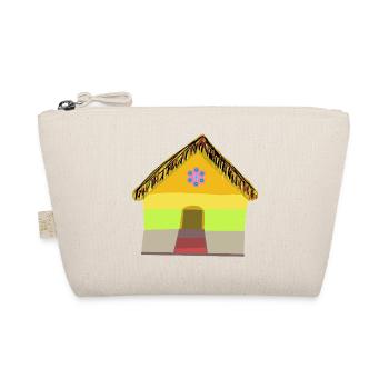 Colourful village house with thatched roof - Organic Pouch - nature - Front