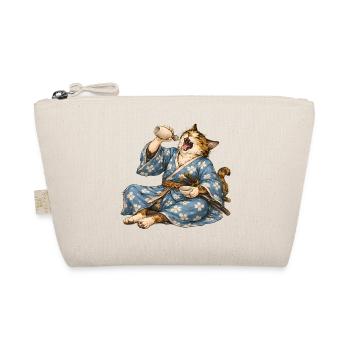 Samurai-Katzen-Sake im japanischen Ukiyo-e-Stil - Bio-Täschchen - Natur - Vorne