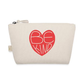 Cute Be Kind Red Heart Hand-Drawn Design - Organic Pouch - nature - Front
