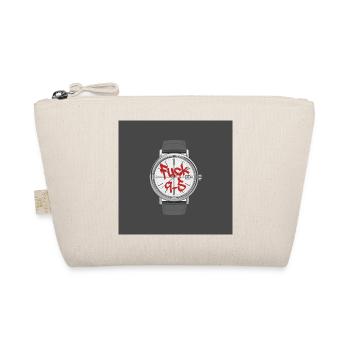 9 to 5 Arbeit nervt Uhr Statement Design - Bio-Täschchen - Natur - Vorne