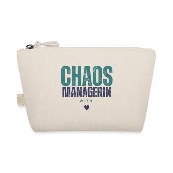 Chaos Managerin mit Herz - Geschenk für Mama  - Bio-Täschchen - Natur - Vorne