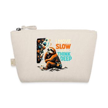 Sloth Bouldering - I move slow but think deep - Organic Pouch - nature - Front