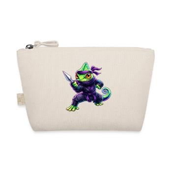 Neon Chameleon Ninja Cyberpunk Animal - Organic Pouch - nature - Front