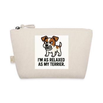 Terrier saying: Calm as my dog - Organic Pouch - nature - Front