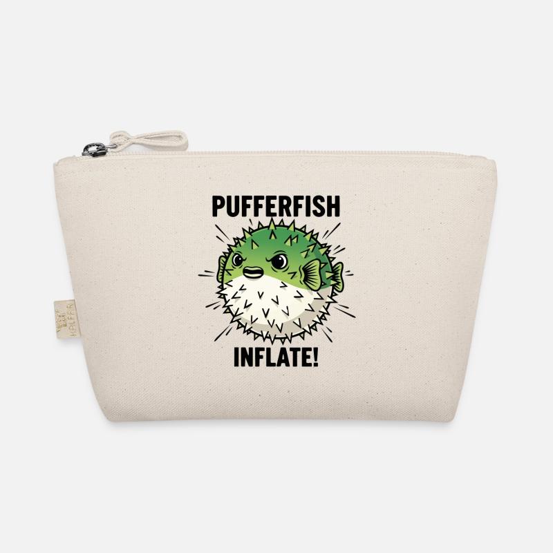 Poisson Globe Danger Inflate Pufferfish Noir Trousse biologique