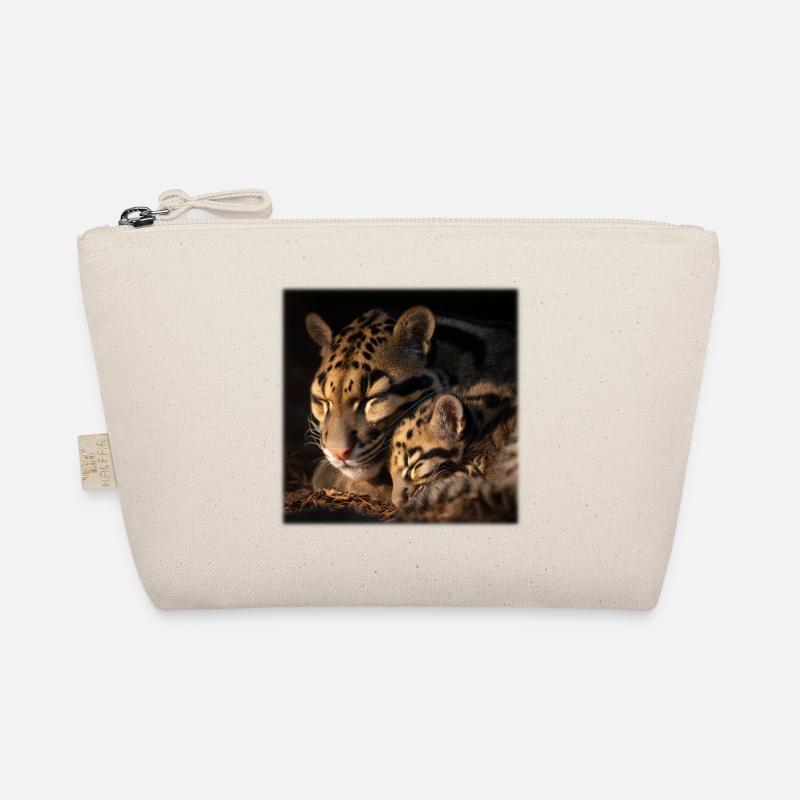 Clouded leopard with cub Loving wildcats Organic Pouch