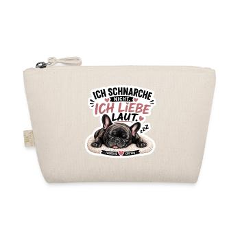 Ich schnarche nicht ich liebe laut – Frenchie  - Bio-Täschchen - Natur - Vorne