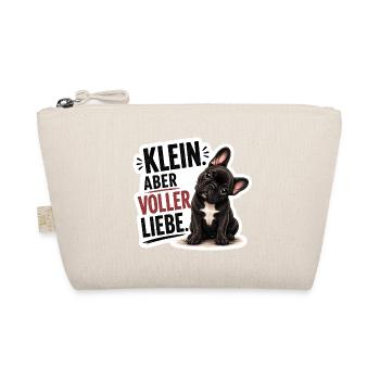 Frenchie Klein aber voller Liebe - Bio-Täschchen - Natur - Vorne