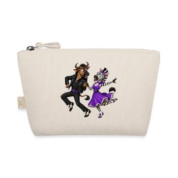 Wildebeest and Zebra in the Rocking Dance Moment - Organic Pouch - nature - Front