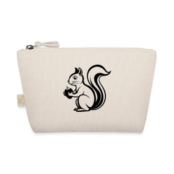 Squirrel Holding Nut - Organic Pouch - nature - Front