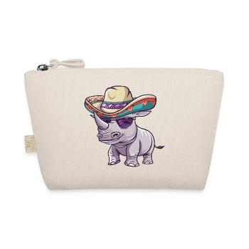 Rhino Funny Sombrero - Organic Pouch - nature - Front