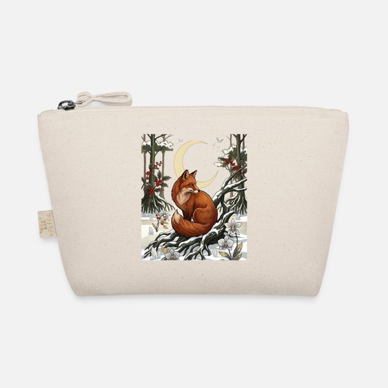 Red Fox Winter Forest Mori Kei Wildlife Art Organic Pouch