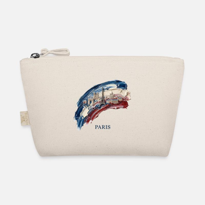 Paris Brushstroke Cityscape Flag Organic Pouch
