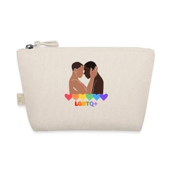 Pride Love Couple LGBTQ+ Hearts Design - Bio-Täschchen - Natur - Vorne