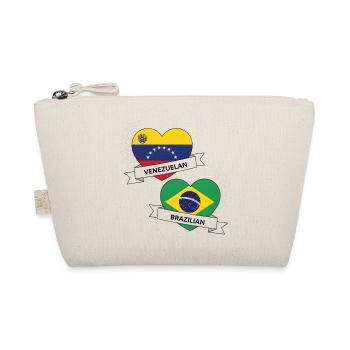 Venezuelan Brazilian Heart Flags - Organic Pouch - nature - Front