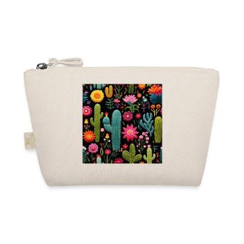 Cactus Blossoms Sea on Black - Organic Pouch - nature - Front