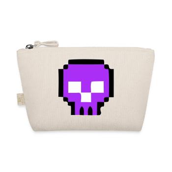 Pixel Skull Game Over - Organic Pouch - nature - Front