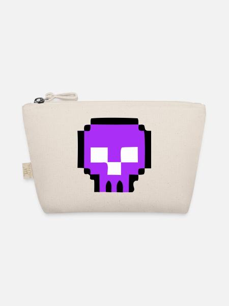 Pixel Totenkopf Game Over - Bio-Täschchen - Natur - Vorne