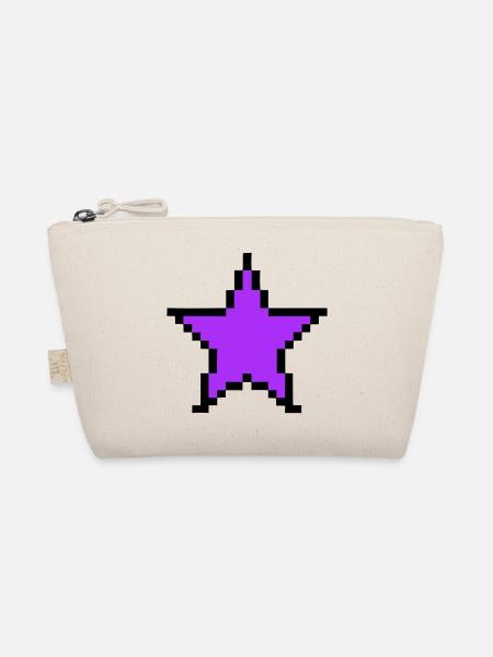 Pixel Stern 8-Bit Power Up - Bio-Täschchen - Natur - Vorne